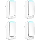 Plug In Air Ionizers - Negative Ion Technology Air Purifier - Quiet Operation Air Freshener for Home, Bedroom, Office, Garage Room - Portable Air Purifiers Odor,Pets Smell - Air Cleaner White (4 Pack）