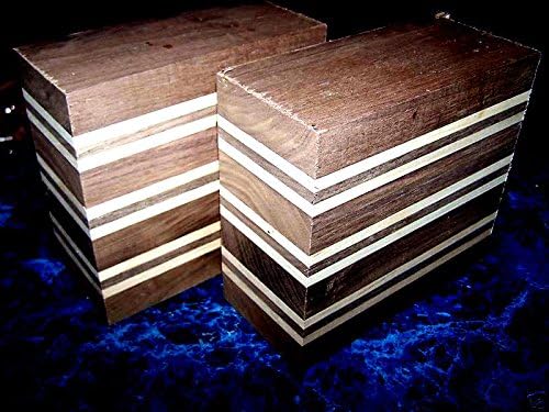(2) WALNUT / MAPLE 6" X 6" X 3" LAMINATED BOWL BLANKS LUMBER WOOD TURNING 6 X 6 X 3"