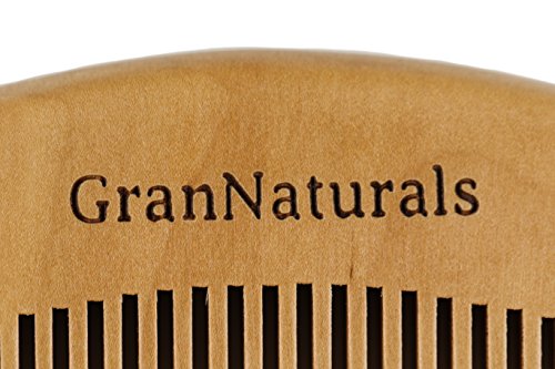 GranNaturals Detangling Wooden Hair + Beard Comb for Women and Men