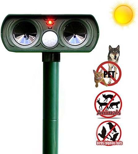 Dston Animal Repellent Ultrasonic, Outdoor Waterproof Solar Powered Animal Repeller - Cat Repellent, Dog Repellent, Birds Repellent, Squirrels Repellent, Rodent Repellent, Deer Repellent