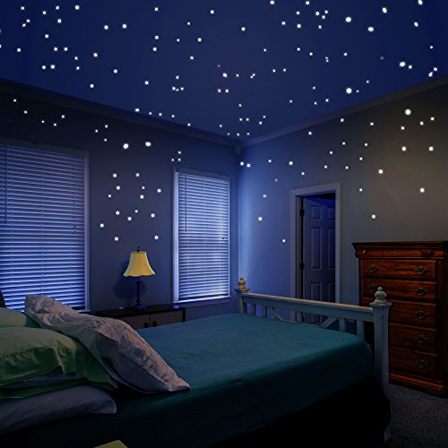 Airbin Glow in The Dark Star Decals Glowing Reusable Ceiling Décor of 1447Pcs Dots Plus Moon and Constellation Guide Perfect for Kids Bedding Room or Media Room, Beautiful Wall Decals  - Thumbnail 7