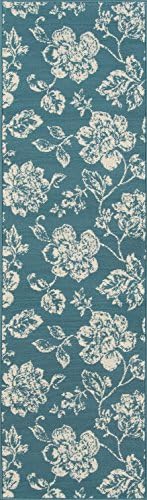 Nolita Rugs Alexis  Polypropylene Blue Indoor/Outdoor Rug 2'3" X 7'6" Runner