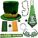 ST Patrick's Day Parade Mens and Womens Costume Accessories Set, CoolYeah 7 pcs set for Irish Day Saint Paddy's Day Celebration Outfit Attire March & Party Events