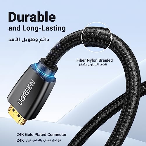 UGREEN 0.5M HDMI Cable 4K HDMI 2.0 18Gbps High-Speed 4K@60Hz Video Wire Ultra HD 3D 4K Cord Braided Compatible with MacBook Pro UHD TV Nintendo Switch Xbox Playstation PS5/4 PC Laptop
