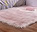 Soft Faux Sheepskin Chair Cover Seat Shaggy Area Rugs Fluffy Fuax Fur Shag Rug Carpet Light Pink