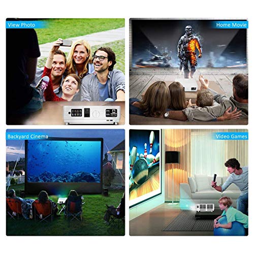 WiFi Projector,ELEGIANT 3000 Lumens Long Life LED Full HD LED Home Cinema TV Projector LCD Multimedia Video Game Projectors Support 1080P USB VGA AV TV Interface - Thumbnail 6