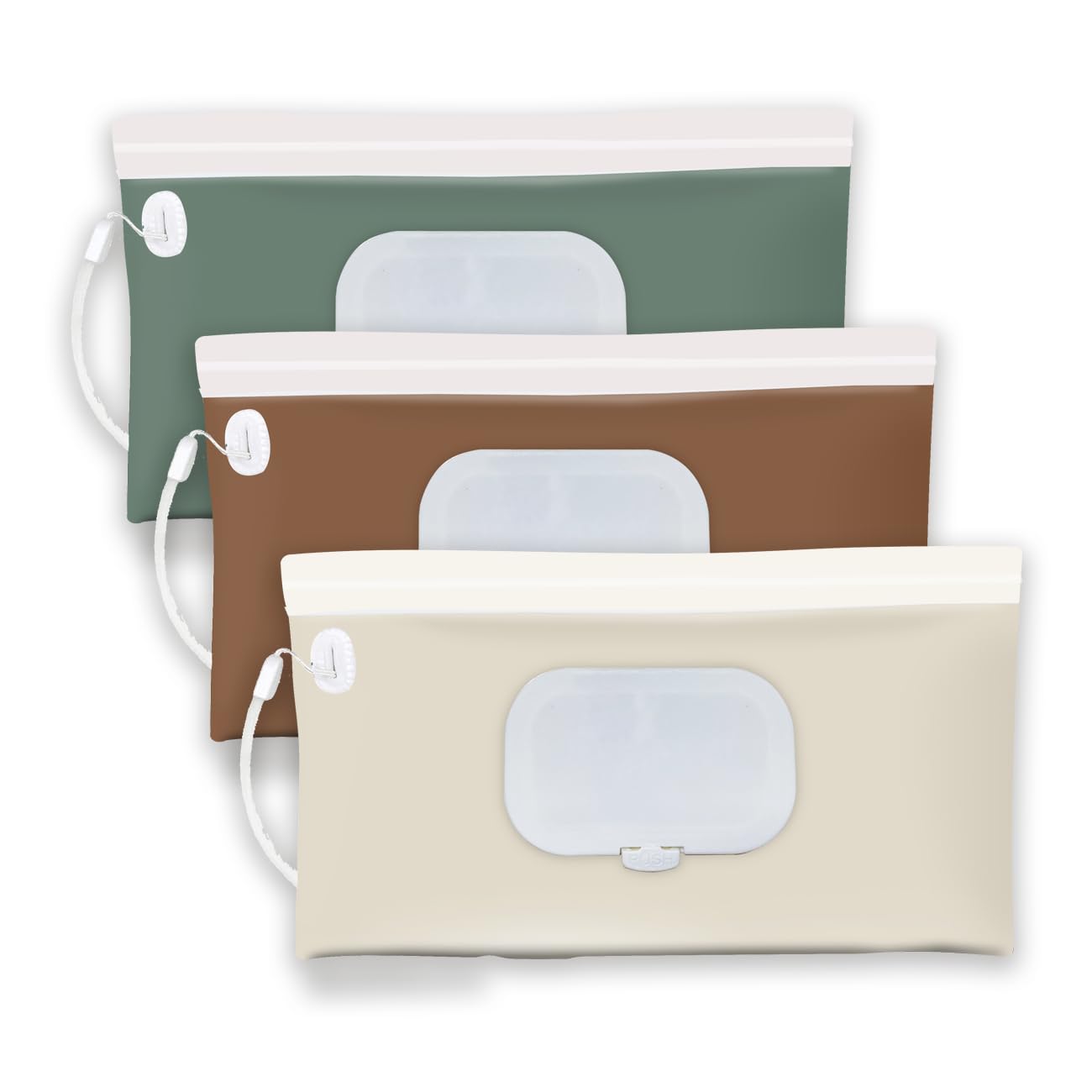 Photo 1 of 3 Pack refillable Baby Wipes Container for Travel?Earth Tone Portable Wipes Dispenser/Holder for Diaper? Wipe refillable case on The go ? Earth Tone Style?