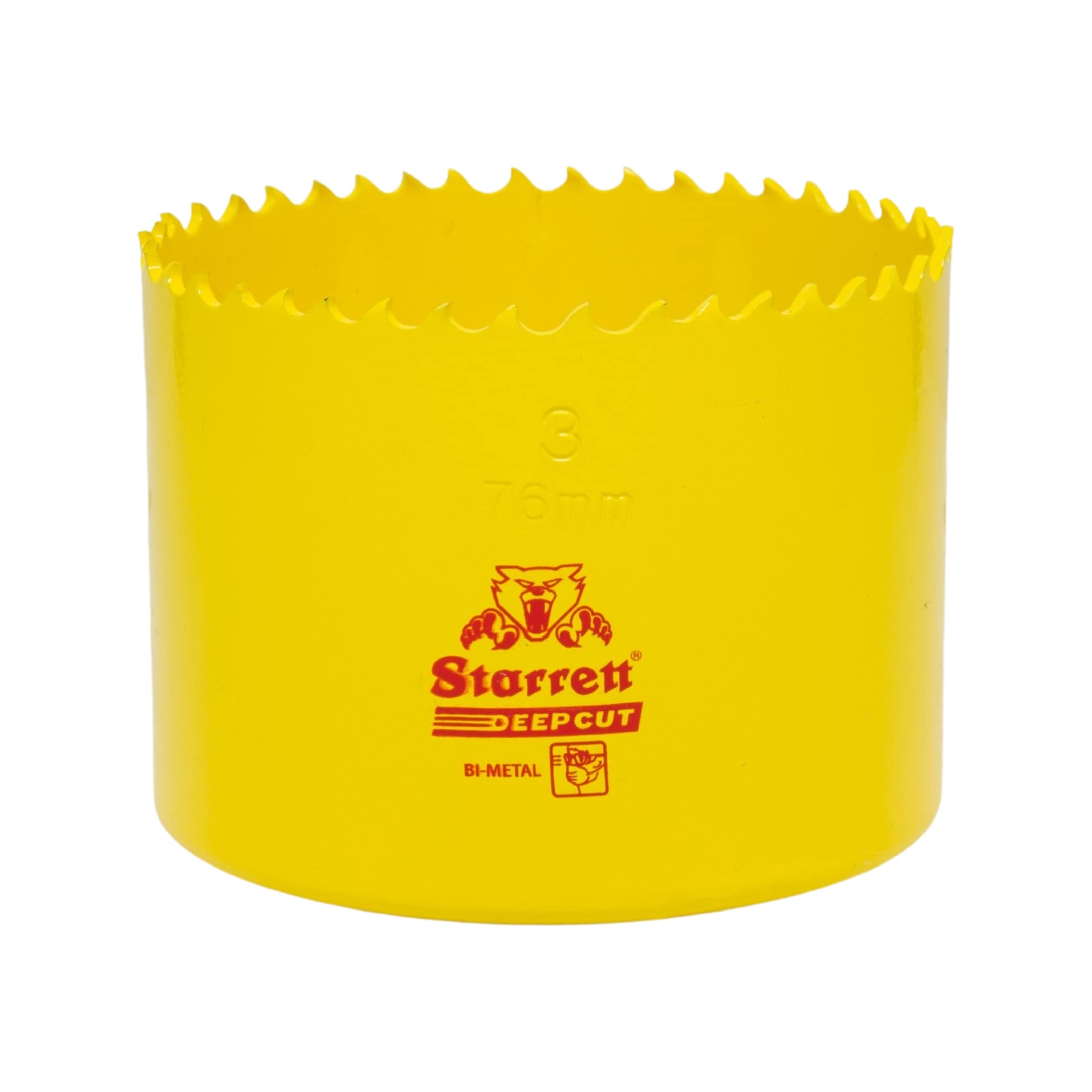 Starrett Deep Cut Hole Saw - DCH0300 Heavy Duty Bi-Metal with Extra Cobalt HSS Teeth - For Metals Wood Cast Iron Fibreglass Plastic Materials - 76mm