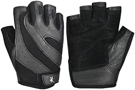 Vrcoco Men's Professional Training gloves Weight Lifting Gym Sports Gloves with Padded Leather Exercise Anti Slip Gloves Half Finger Body Workout Gloves 1 Pair(Gray,S)