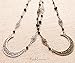 Doubnine Crescent Moon Drop Pendant Tassels Head Chain Black Beads Headband Retro Natural Stone Crystal Hair Accessories Headpiece for Women Bride Wedding (Black Small Beads)