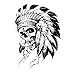 Yeeech Temporary Tattoos Sticker Indian Feather Skull Tribal Series Old Traditional Designs Black Waterproof