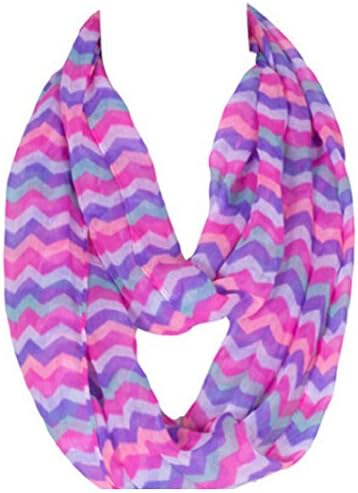 RICCOS ( TM ) Women Fashion Cute Ring Wave Stripe Voile Hijab Candy Multicolour Scarf