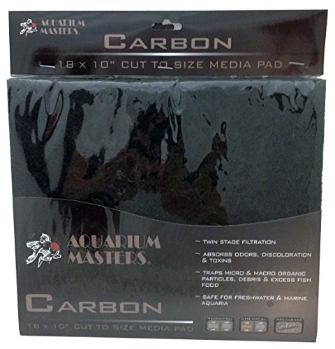 Professional Super Activated Carbon Pad, 18 Inch By 10 Inch, Options Of Nitrate, Ammonia, Phosphate Remover Pads, And Dual Bonded Pads For Fresh Water & Saltwater Aquariums, Terrariums & Hydroponics!