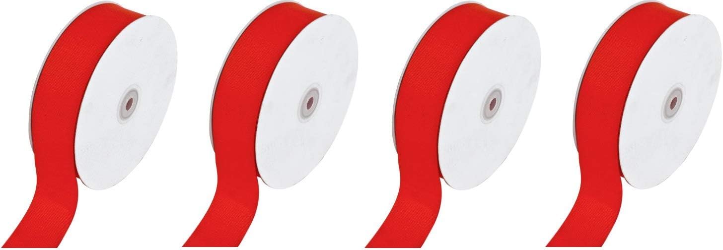 Creative Ideas Solid Grosgrain Ribbon, 1-1/2-Inch by 50-Yard, Red (Fоur Paсk)
