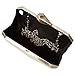 b.m.c BMC Womens Smoked Antique Bronze Gold Colored Alloy Metal Abstract Stone Cut Hardcase Fashion Clutch Shoulder Chain Handbag