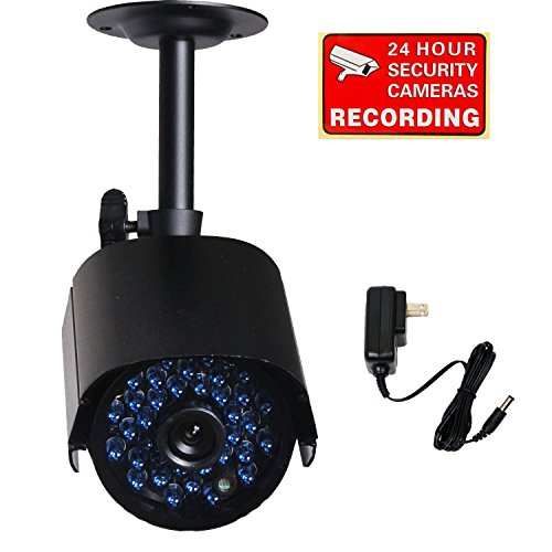 VideoSecu Bullet Security Camera IR Infrared Day Night Vision Home Outdoor 520TVL IR-Cut Filter Switch CCTV Surveillance Camera with Power Supply and Bonus Security Warning Sticker MCM