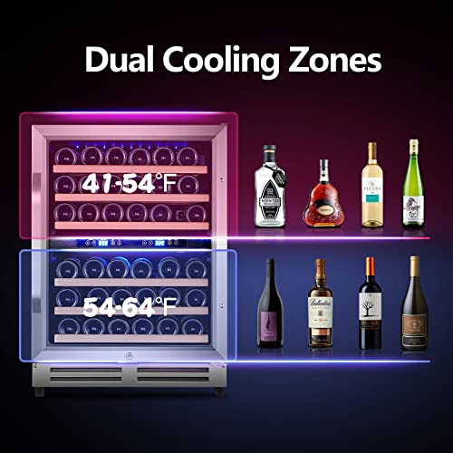 Karcassin 24 Inch Wine Cooler Refrigerator, 46 Bottle Builtin