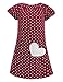 Arshiner Kids Girl Elastic O-Neck Short Sleeve Polka Dot Heart Pocket Pullover Dress