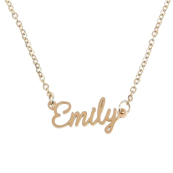 Buy widewinguk Women's Letter Name Emma Pendant Chain Customized