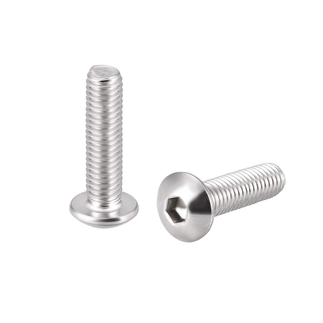 sourcing map M5x20mm Machine Screws Hex Socket Round Head Screw 304 Stainless Steel Fasteners Bolts 20pcs