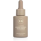 SUGARED + BRONZED Sunless Tanning Glow Drops, Face and Body Self Tanner, Customizable for a Natural Glow, Clean Formula, Streak Free Self Tanning Serum, Suitable for All Skin Types, Vegan, 1 Fl Oz
