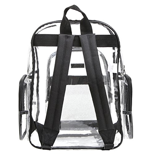 MGgear Clear Transparent PVC School Backpack/ Outdoor Backpack with Black Trim