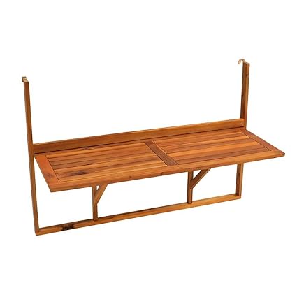 Pharao24 Massivholz Hängetisch für Balkon 125 cm breit