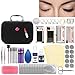 Luckyfine 22pcs Pro Eyelash Extension Kits False Lashes Tool Curl Glue With Cosmetic Case For Makeup Practice Eye Lashes Graft, Lash Starter Kit, Eyelashes Extension Practice Set