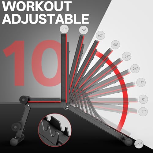 PASYOU Adjustable Weight Bench, Full Body Workout Strength Training Bench Press Foldable Incline Decline Bench Sit Up Exercise Equipment for Home Gym PA300/PA400/PA500