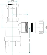 Spares2go Telescopic Waste Bottle Trap 32mm 1.25 inch Universal Outlet view 2