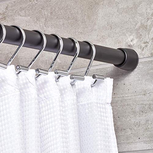 iDesign Cameo Metal Tension Curtain Rod for Bathtub, Shower Stall