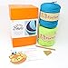 T-Shirt Yarn Nesting Bowls Yarn Kit - Includes 2 Rolls, Pattern, Hook, Label, Stickers - Fettuccini Zpagetti (Lime/Aqua)