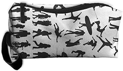 Cosmetic Bags Brush Pouch Makeup Bag People Silhouette Zipper Wallet Hangbag Carry Case Pen Organizer Wristlet Holder
