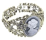 Kobwa(TM) Carving Queen Statue Bangle Maiden Cuff Cameo Bracelet with Kobwa's Keyring