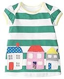 Fiream Girls' Summer Short Sleeves T-shirt Dress(House,18M)