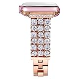 For Apple Watch Band Series 1 Series 2 Series 3, HandyGear Handmade Classy Bling Crystal Rhinestone Diamonds Bracelet Strap Replacement Bands for iWatch Apple Watch (38mm BD Rose Gold)