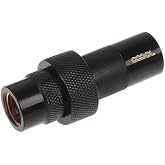 Alphacool HF G1/4" Quick Release Fitting, Deep Black | Brass Material, Bolt-Secured Locking Nut, 2x 1/4 Inch Internal Threads, 60.3 x 26.1 mm Dimensions