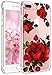 JAHOLAN iPhone SE 2022 Case,iPhone SE 2020 Case,iPhone 8/7 Case,Cute Girl Floral Design Clear Slim Cover Case for iPhone 6/6S/7/8/SE 2020 2022 - Big Red Rose