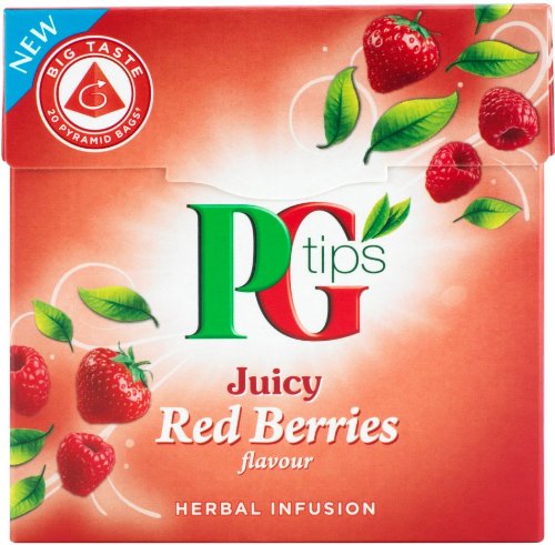 PG Tips - Juicy Red Berries Flavour Herbal Infusion - 20 Pyramid Teabags - 38g