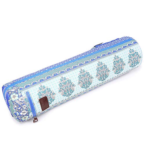 Fremous Yoga Mat Bag,Full-Zip Exercise Yoga Mat Carry Bag for Women and Men - Double Storage Pocket,Easy Access Zipper, Adjustable Shoulder Strap and Handle,Fits Most Mats(Floral)