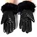 Alpine Swiss Womens Leather Dressy Gloves Faux Fur Trim Cuff Thermal Lining Black XL