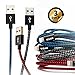 VISAN, Braided Lightning Cable for iPhone 3-Pack (Black, Blue, and Red) Family Pack, USB Cable 6ft, MFi Certified for iPhone X / 8 / 8 Plus / 7 / 7 Plus / 6 / 6 Plus / 5S / iPad Pro / iPad Air / Mini