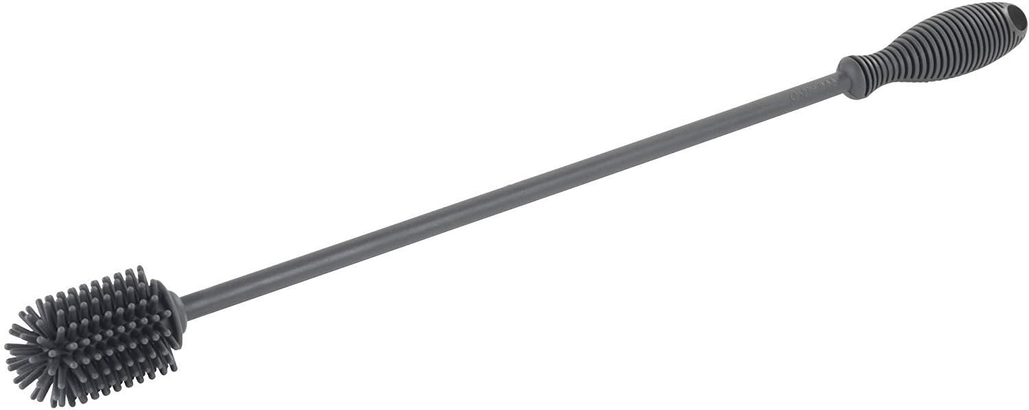 Wenko 54760100 Silikon Flaschenbürste, Spülbürste, extra lang, Silikon, Grau, 3.5 x 38 x 3.5 cm