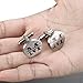 ZUNON Adult Unisex Silver Cufflinks - I Love You to the Moon & Back Engraved Wedding Groom Husband Boyfriend Best Man Tie Clip Tack Bar (I love you)