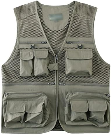 Sentao Men's Outdoor Casual Quick-Drying Extra Pockets Fishing Fish Vest Photography Vest