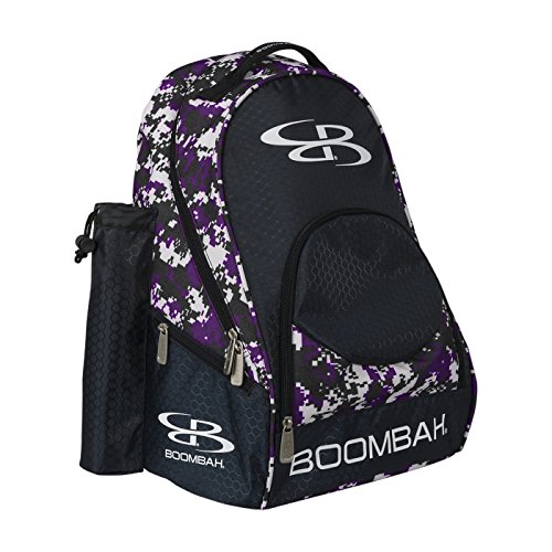 Boombah Tyro Baseball/Softball Bat Backpack - 20" x 15" x 10" - Camo Black/Purple - Holds 2 Bats up to Barrel Size of 2-5/8" - Thumbnail 4