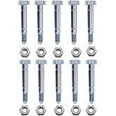 RTPOWER for 53200500 Snow Blower Shear Bolt 10 Pack Replaces 510016 532005 51001600 59071 510016 01036500 1/4" Diameter Fits Compact Two-Stage Snow blowers