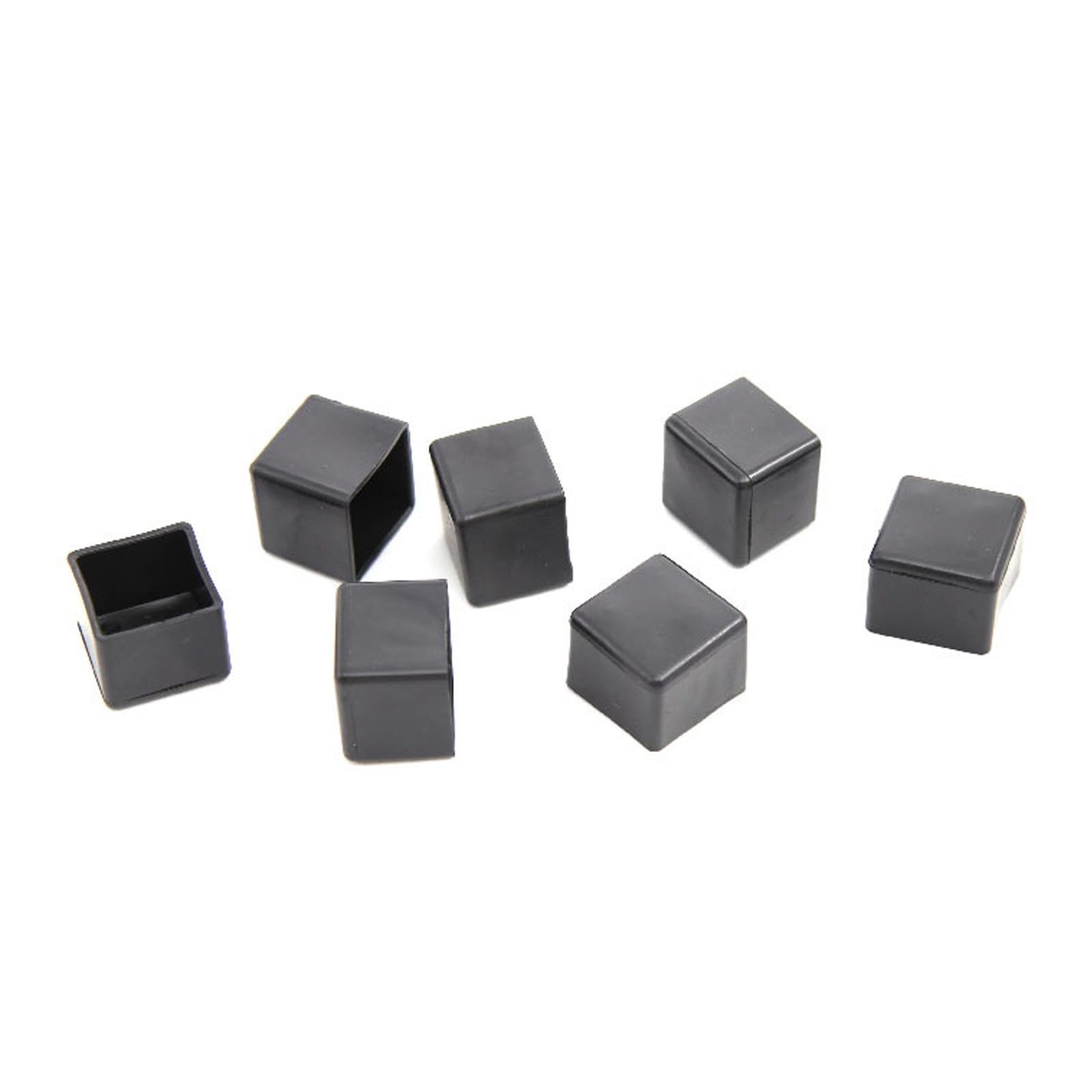Leliafleury 10Pcs Rubber Leg Tips 50mm x 50mm Square End Caps Black Chair Leg Covers Non-Slip Rubber Furniture Feet Replacement Tips for Tables Chairs Desks