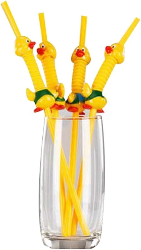 Amazon 10本の漫画のプラスチック製ストローアートdiyストロー使い捨てストローのセット アヒル ストロー オンライン通販