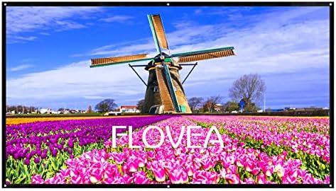 120 inch Portable Movie Screen, FLOVEA 16:9 Home theater projector screen , Outdoor Indoor Movie Screen, High Contrast, DIY Projection Screen with No Stretching Required